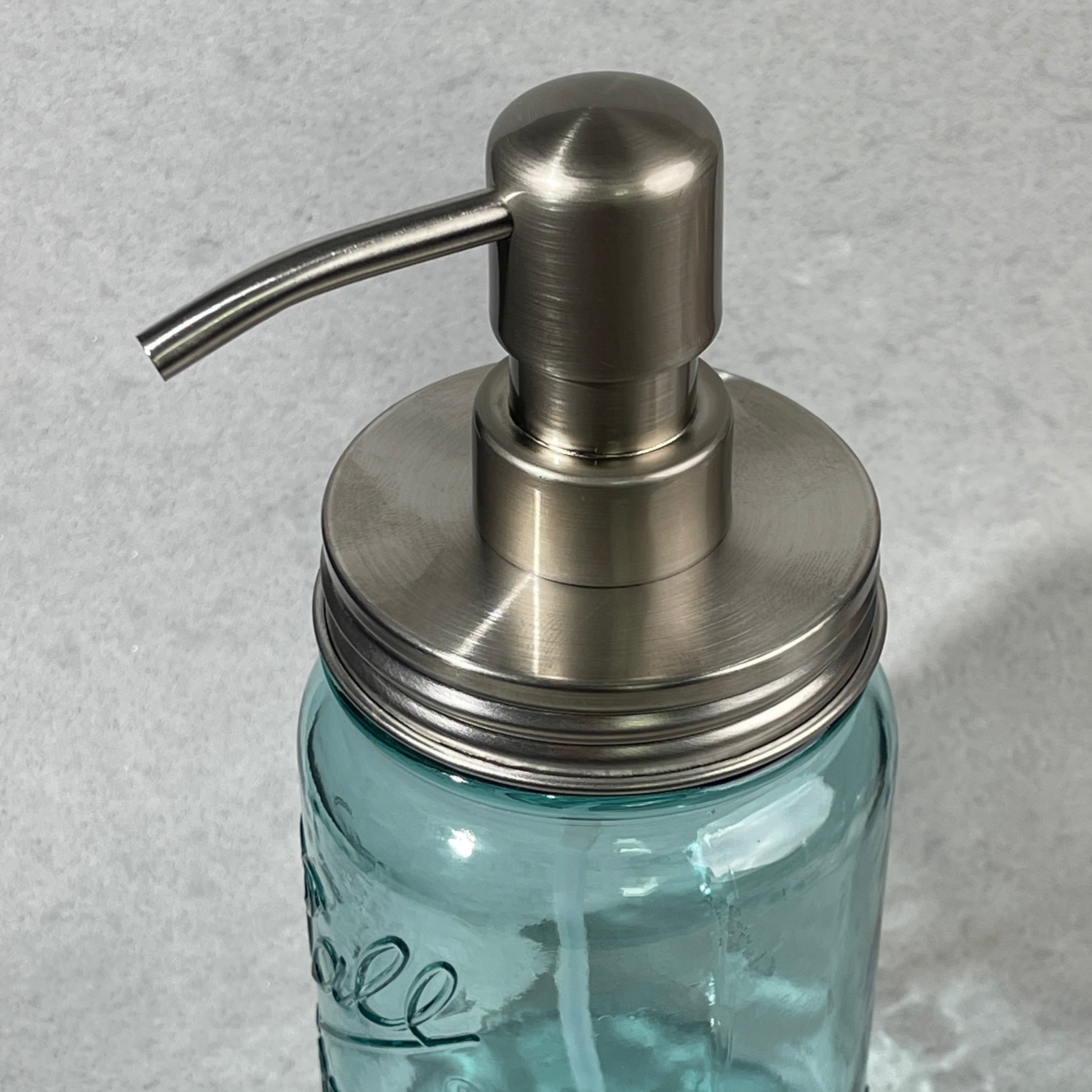 mason jar soap pump kit stainless lid bird head  dispenser pump top