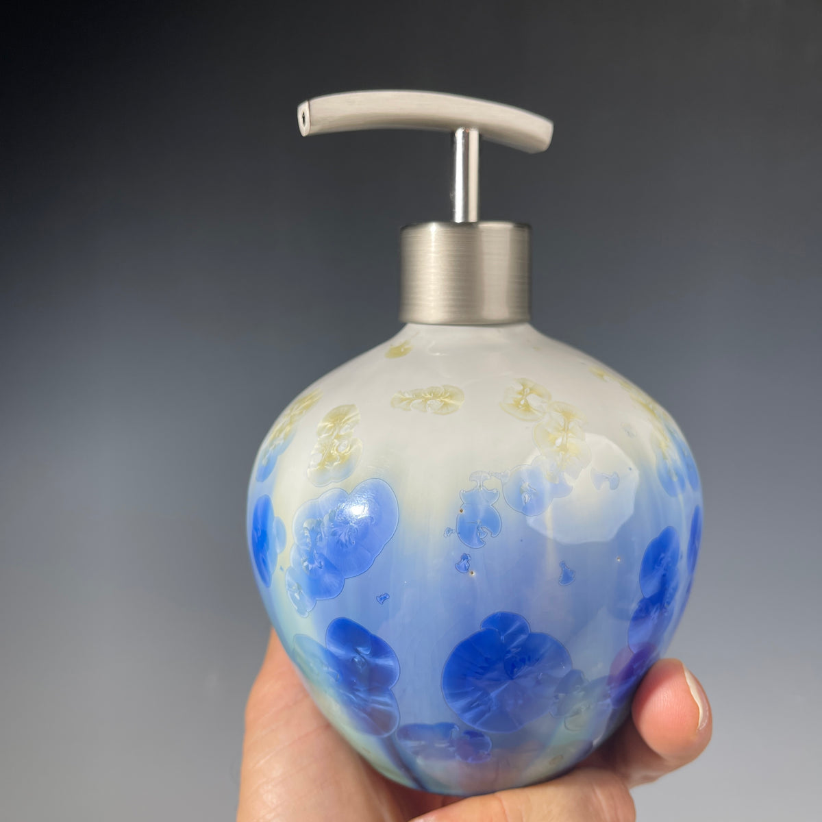 soap dispenser in Santorini sparkle blue white fade
