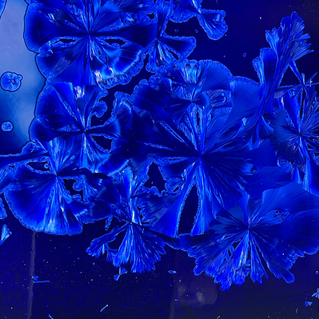 cobalt blue macro crystalline glazed tray by Hong Rubinstein One Dream DesignTM
