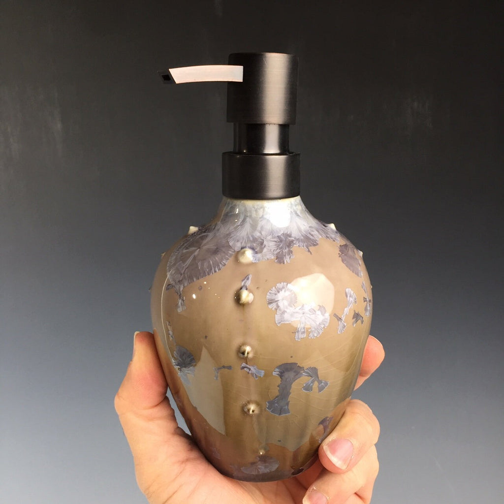 Soap Pump, Lotion and or Hand Sanitizer Pump smoke silver gray crystalline