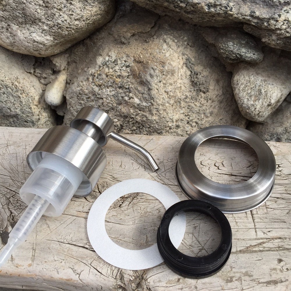 Mason Jar Soap Pump Kit Big Stainless Foamer