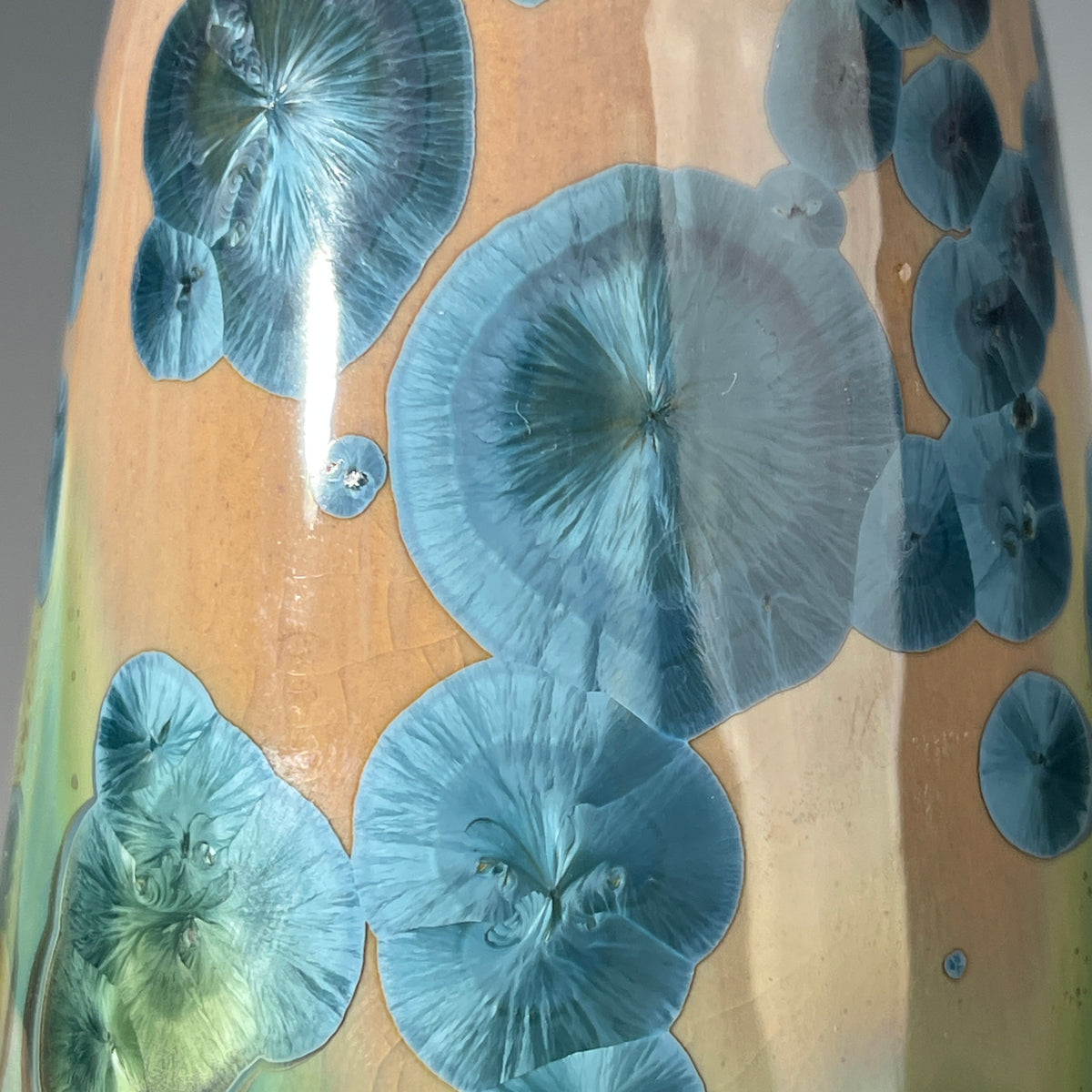 happy man soap pump close up of crystalline structure of the glaze