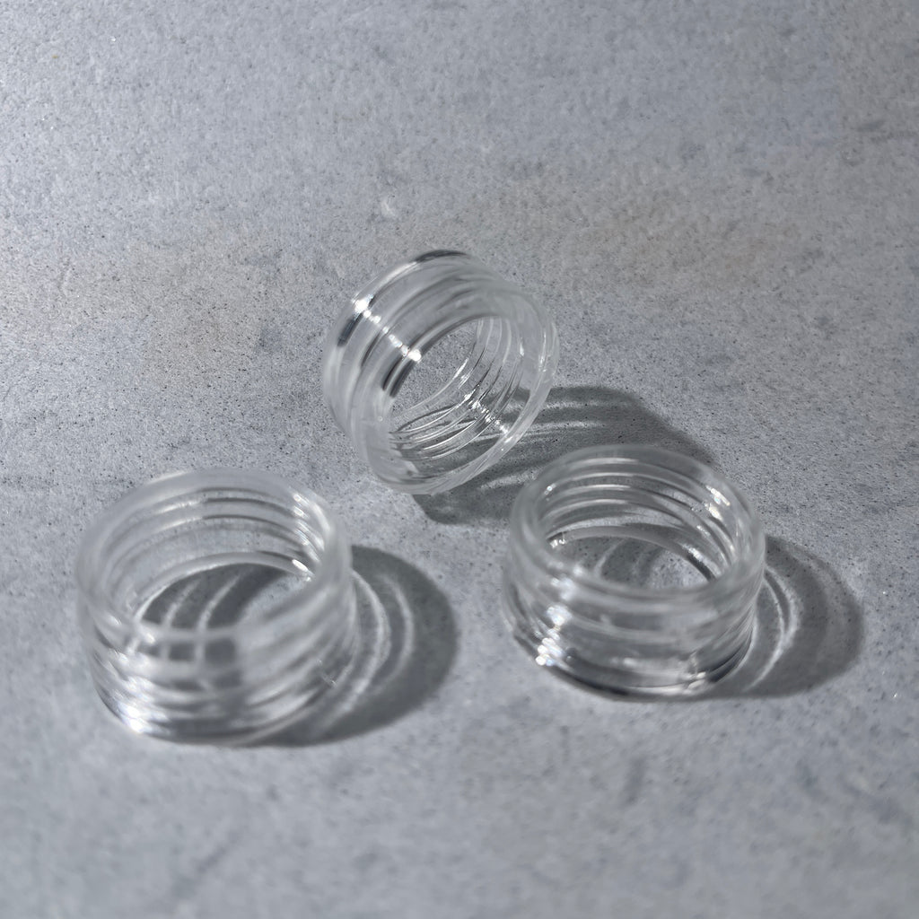 Glue Down collar rings- Clear fits 28/400
