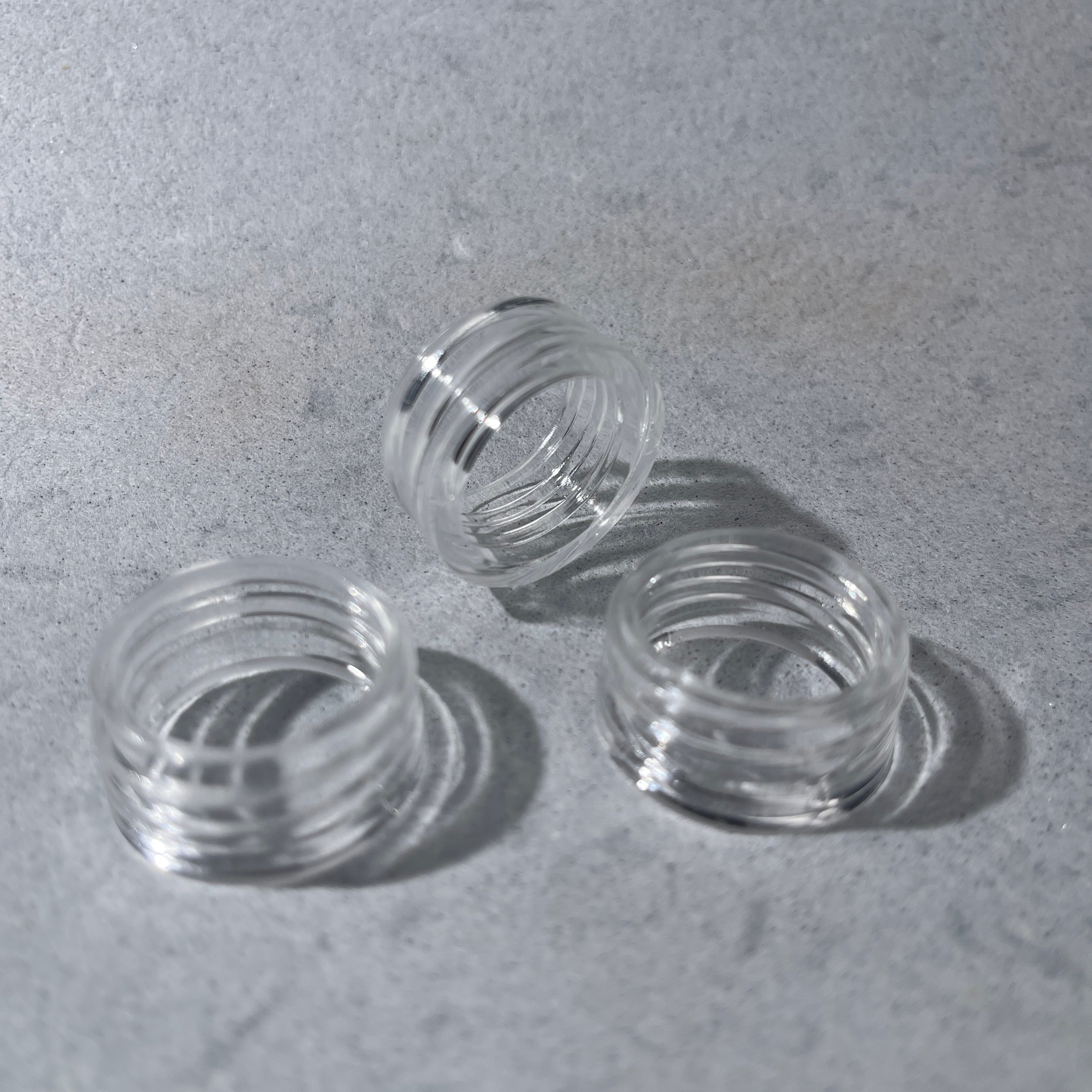 Glue Down collar rings- Clear fits 28/400