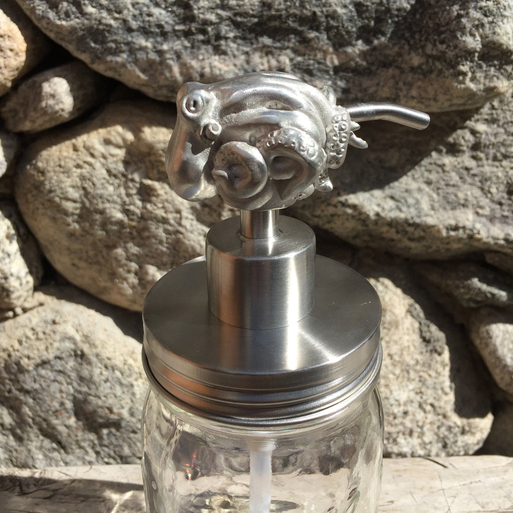 octopus solid metal soap lotion pump dispenser- Kit For mason Jars