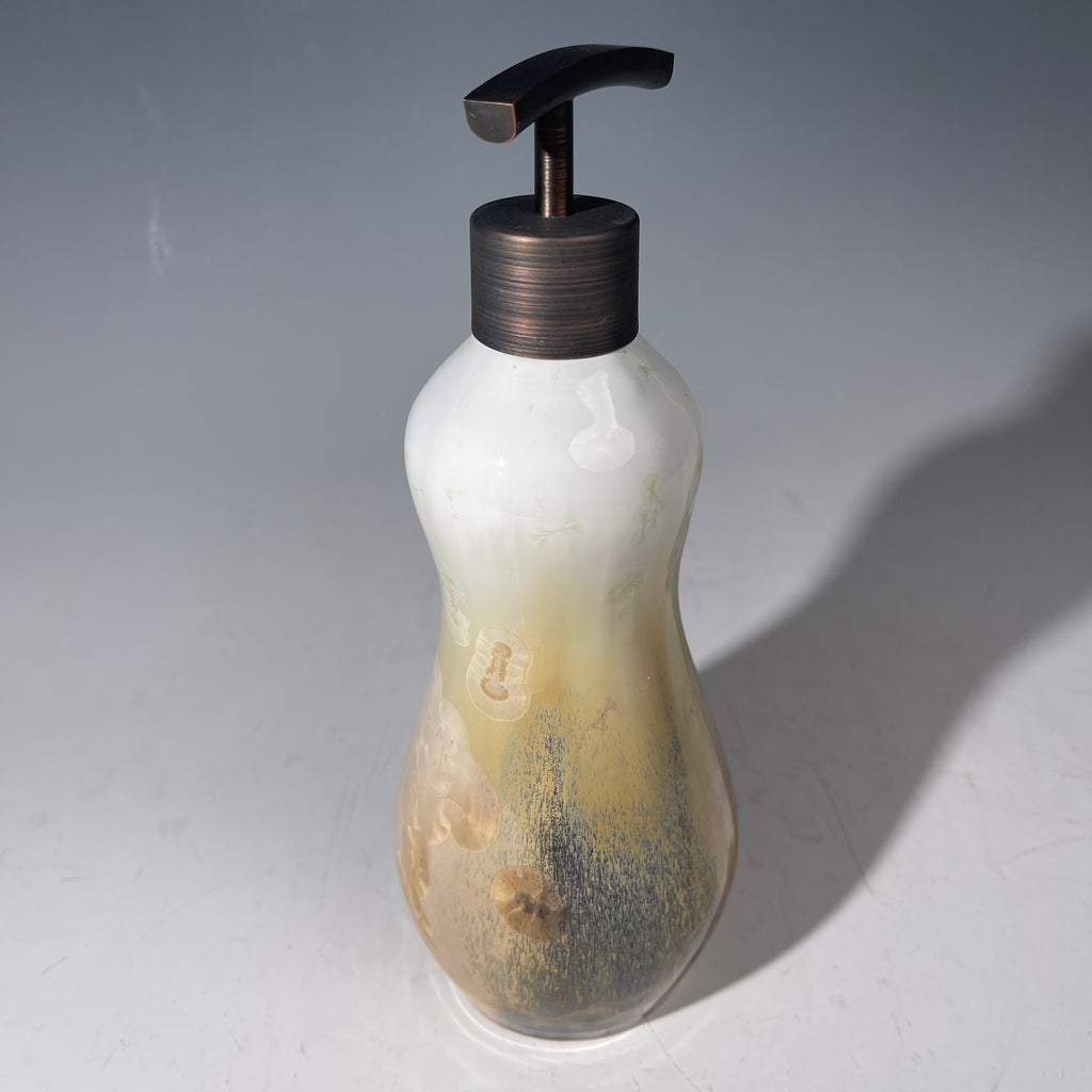 Soap pump in snow to wheat charcoal crystalline glaze