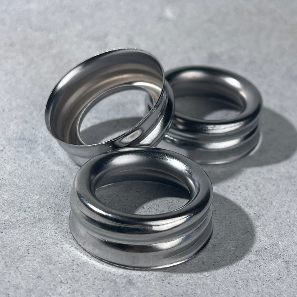 Glue Down Steel Collars Stainless For dispensers with no threads