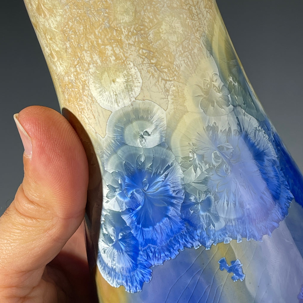 Soap pump dispenser in almond to cobalt