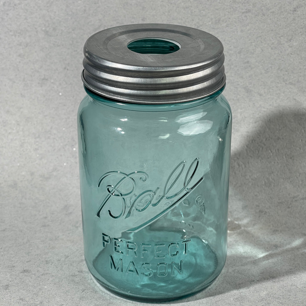 Mason jar soap pump adapter lid galvanized