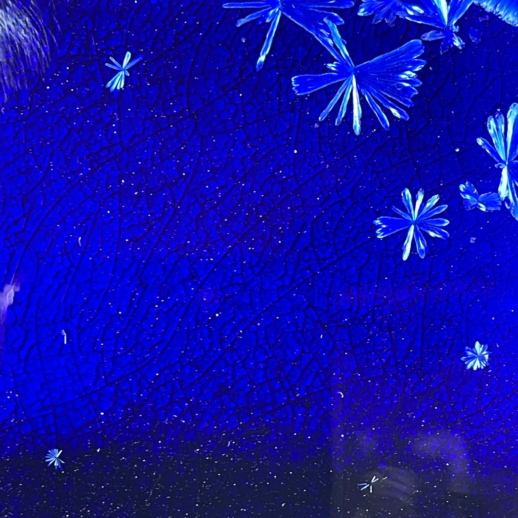 cobalt blue macro crystalline glazed tray by Hong Rubinstein One Dream Design TM