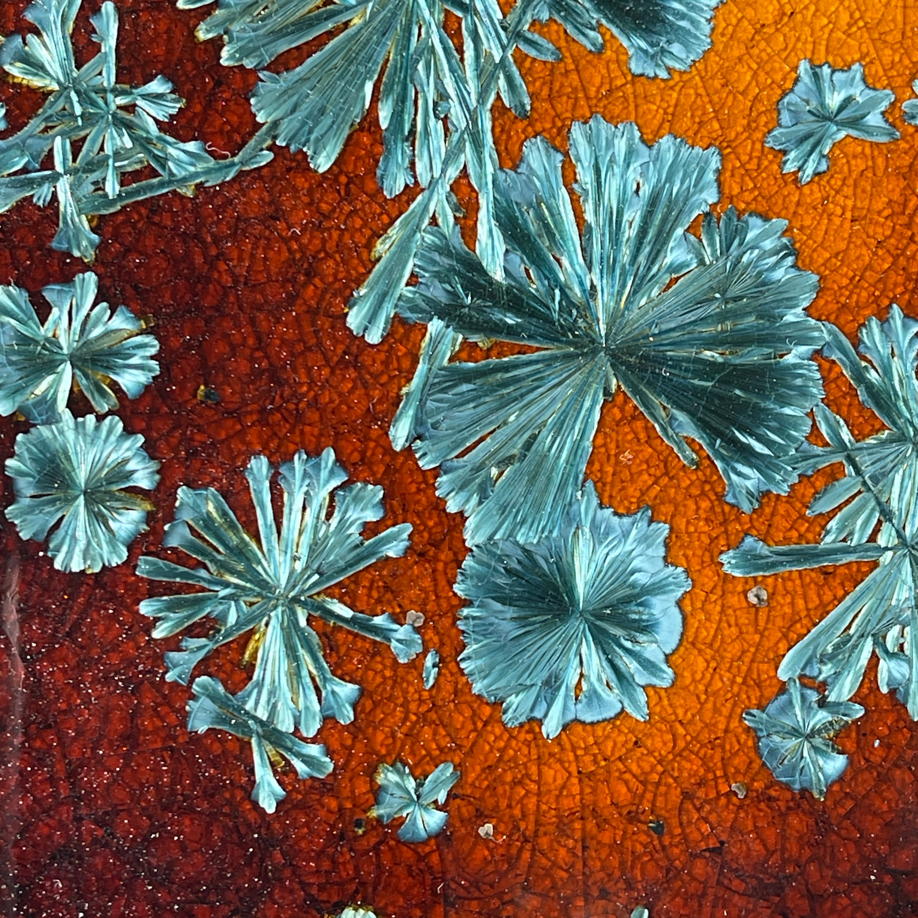 Amber Honey teal toned macro crystalline tray by Hong Rubinstein  of One Dream Design TM