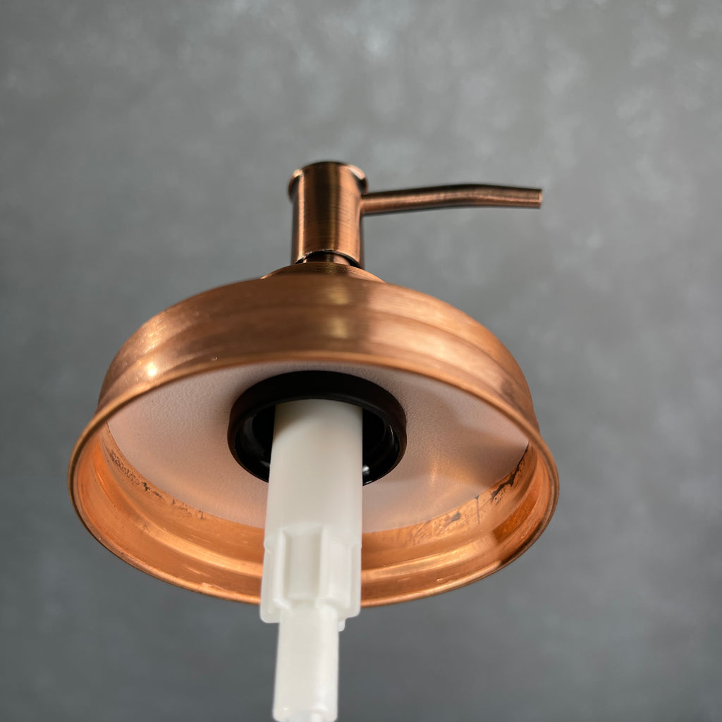 mason jar soap pump kit true solid copper lid copper plated skinny soap pump