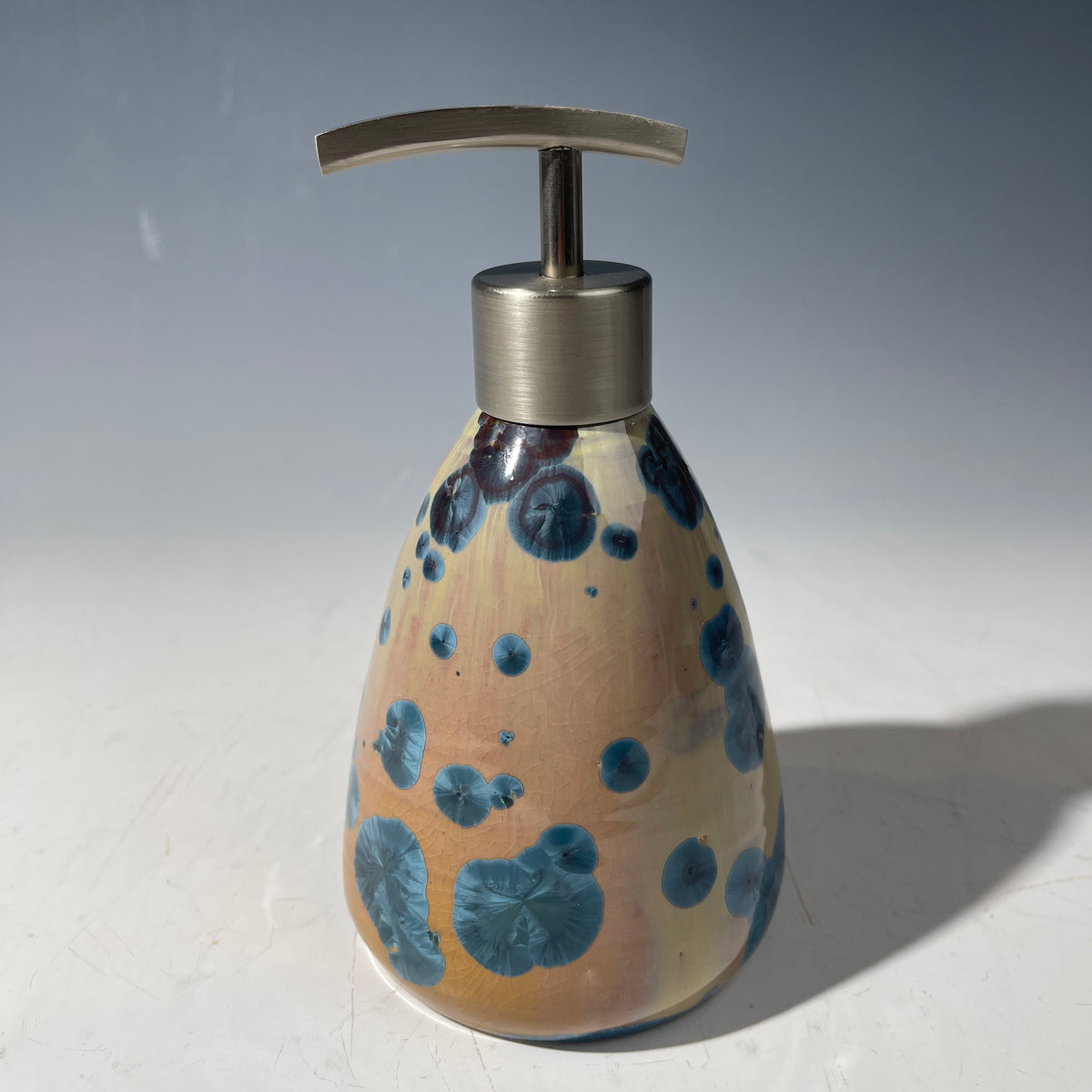 soap pump- palace sparkle crystalline- triangular soap pump lotion dispenser unique handmade