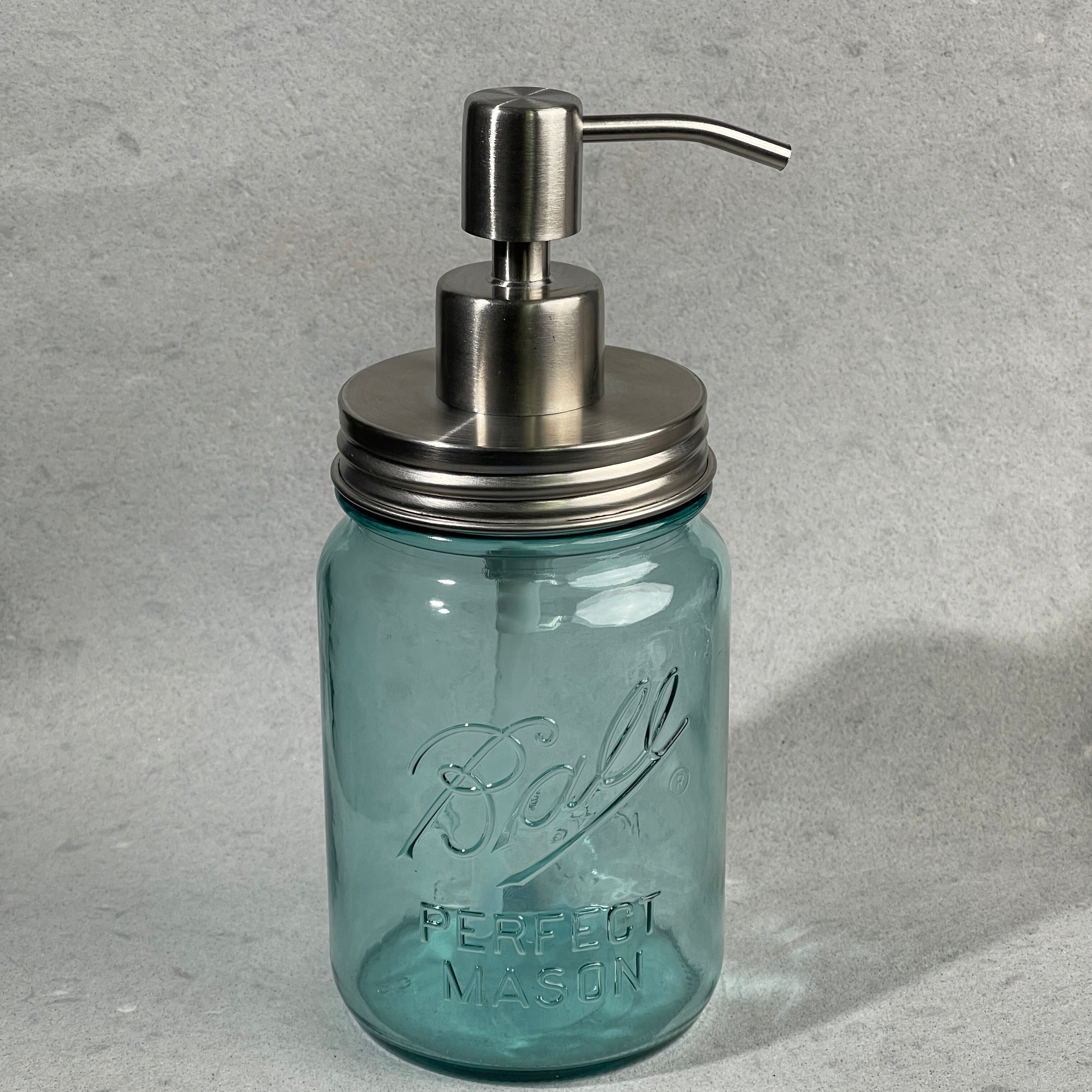 low profile stainless steel rust proof mason jar canning jar soap pump kit