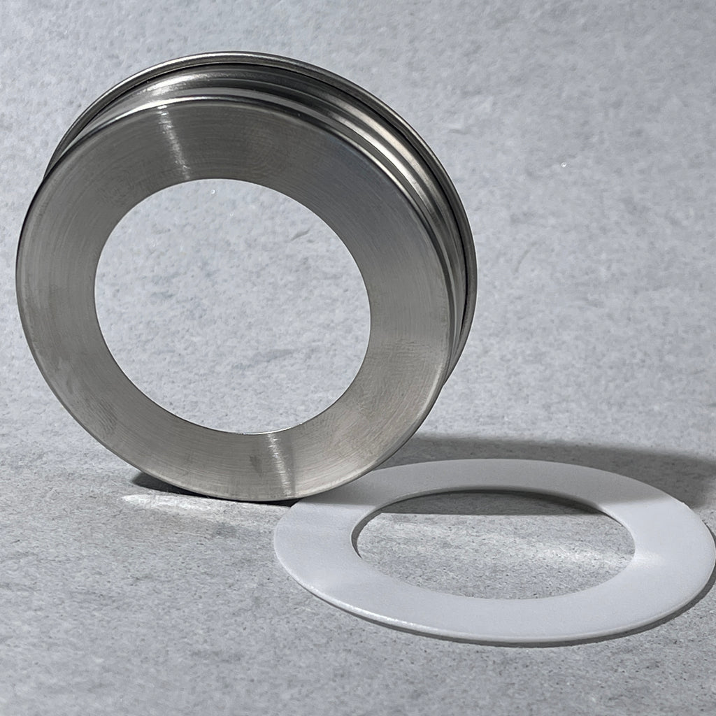 stainless steel lid for regular mouth mason jar with large hole for foamer collar or lid band use