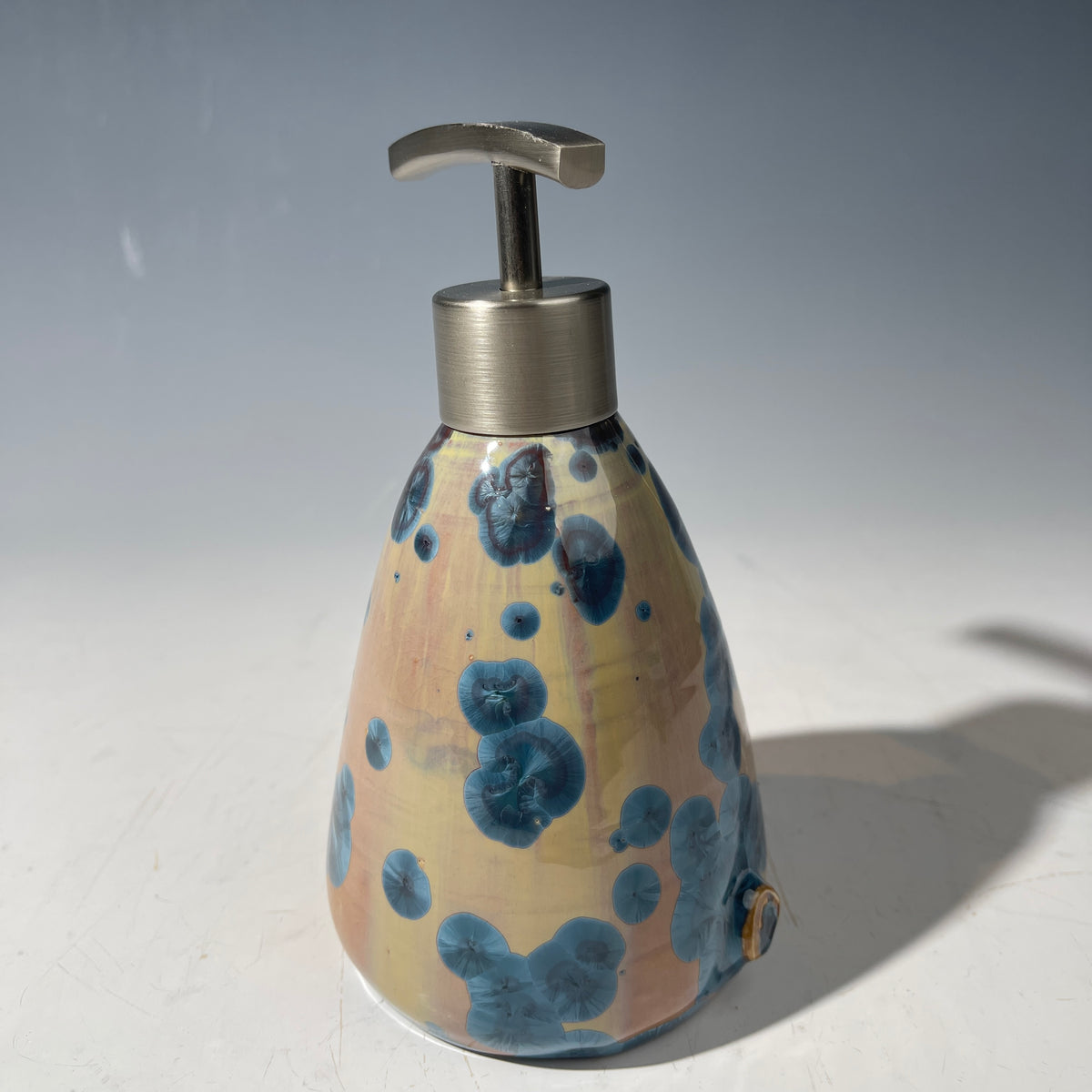 soap pump- palace sparkle crystalline- triangular soap pump lotion dispenser unique handmade