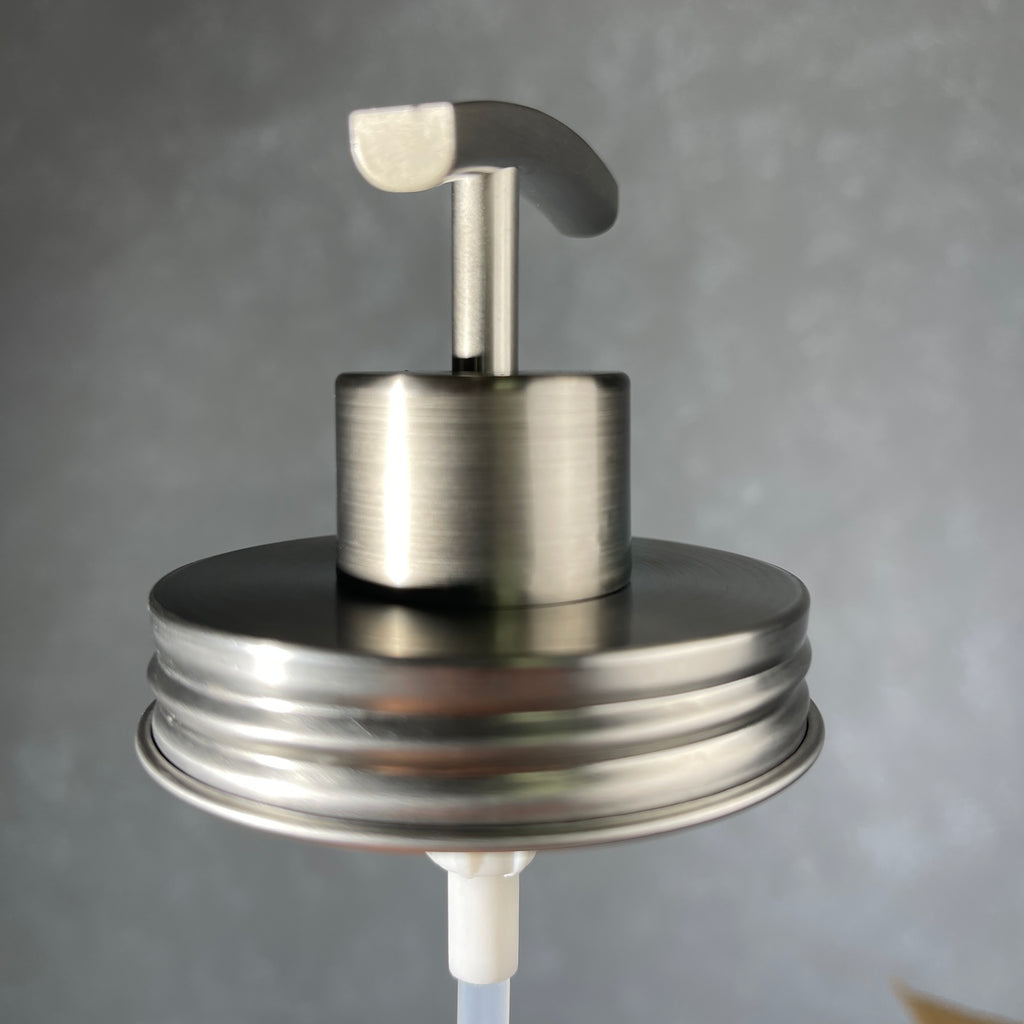 modern rainbow style stainless mason jar soap pump conversion kit