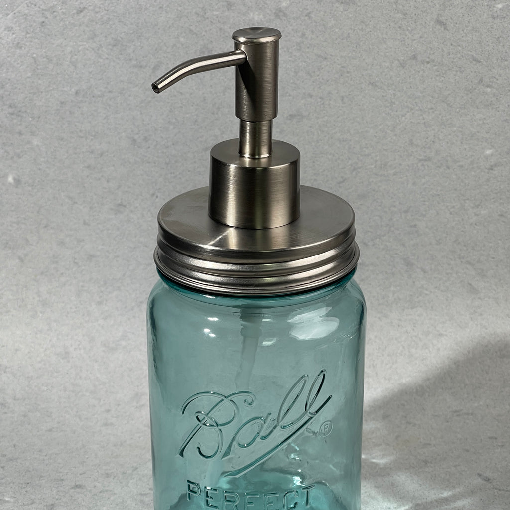  classic skinny head  stainless mason jar soap pump kit
