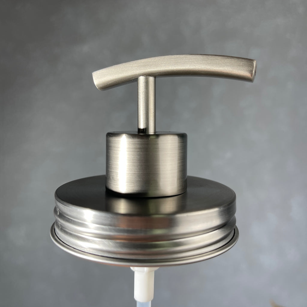 modern rainbow style stainless mason jar soap pump conversion kit