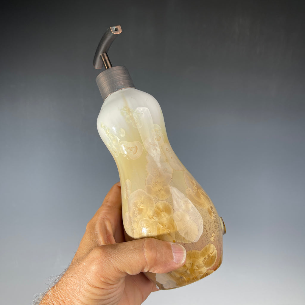 Soap pump in snow to wheat charcoal crystalline glaze