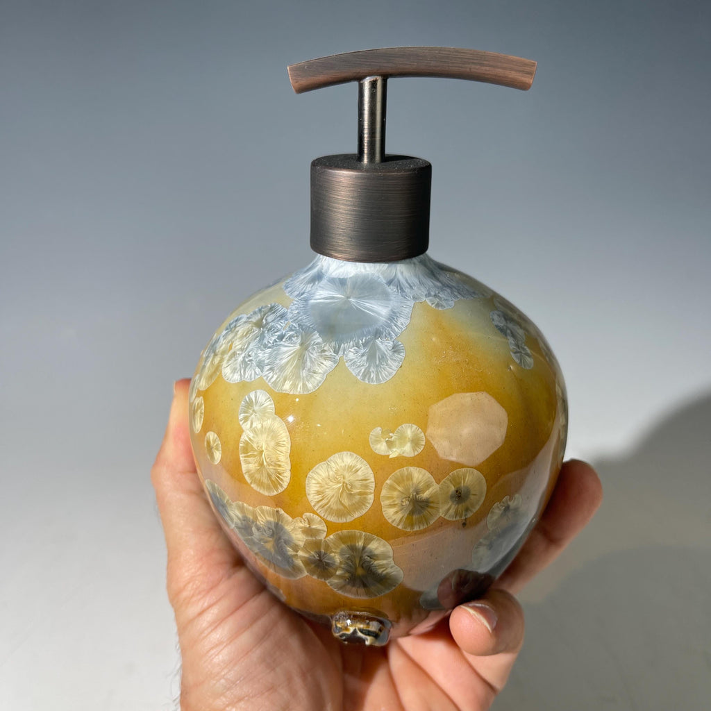 Soap and lotion pump Silver Sunflower Charcoal