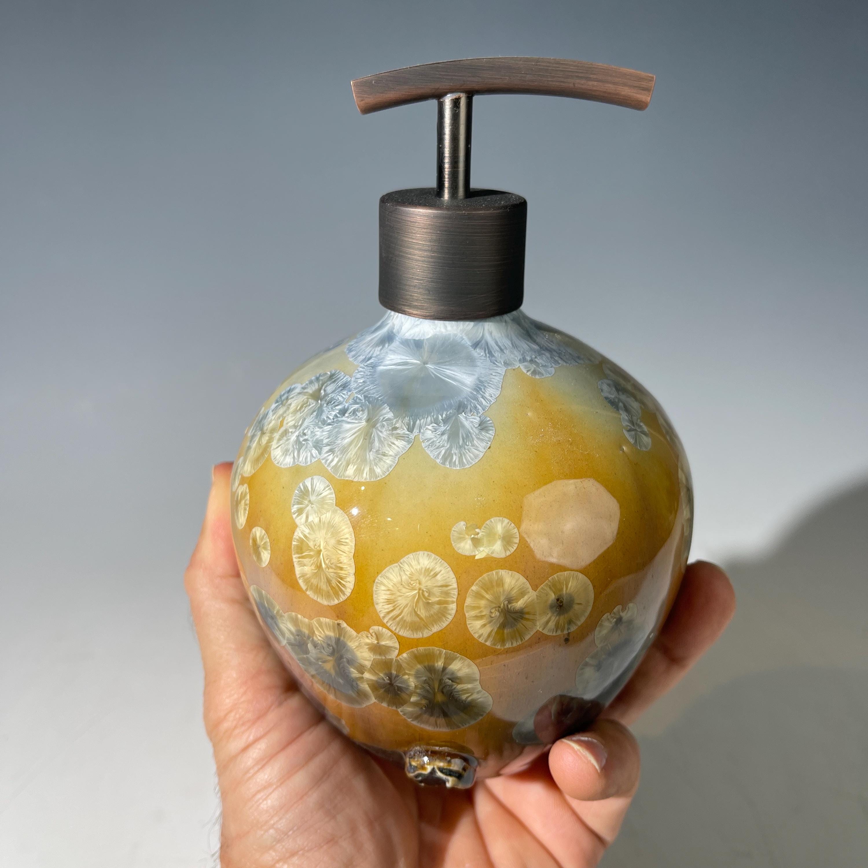 Soap and lotion pump Silver Sunflower Charcoal