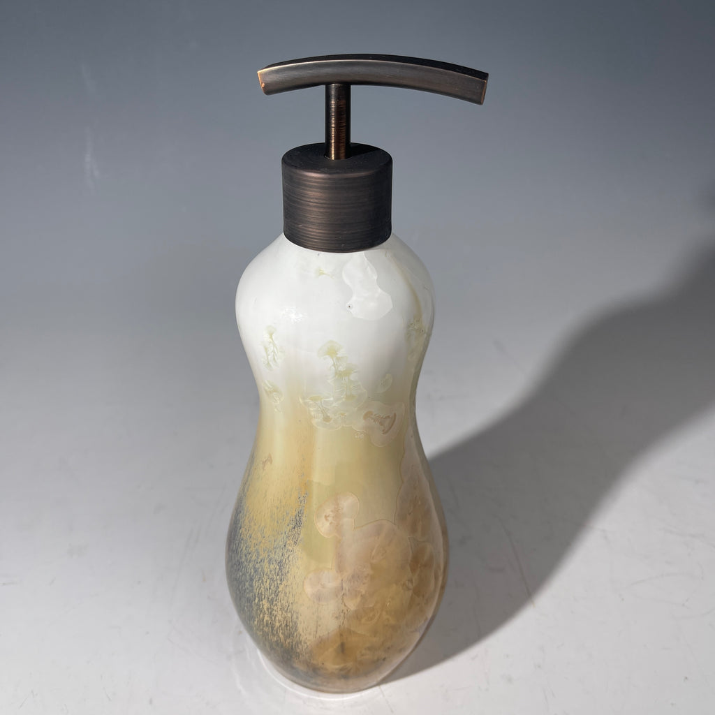 Soap pump in snow to wheat charcoal crystalline glaze
