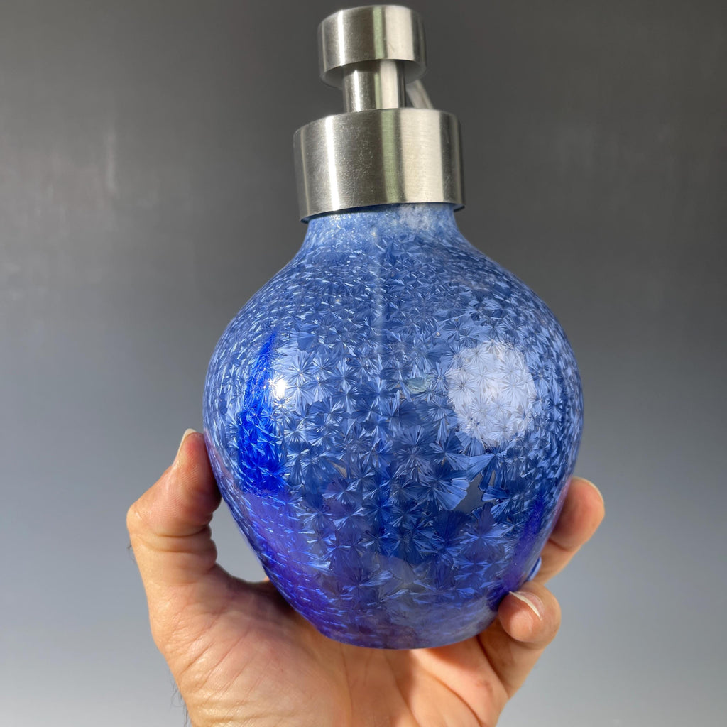 Foaming soap pump light amethyst cobalt micro sparkle