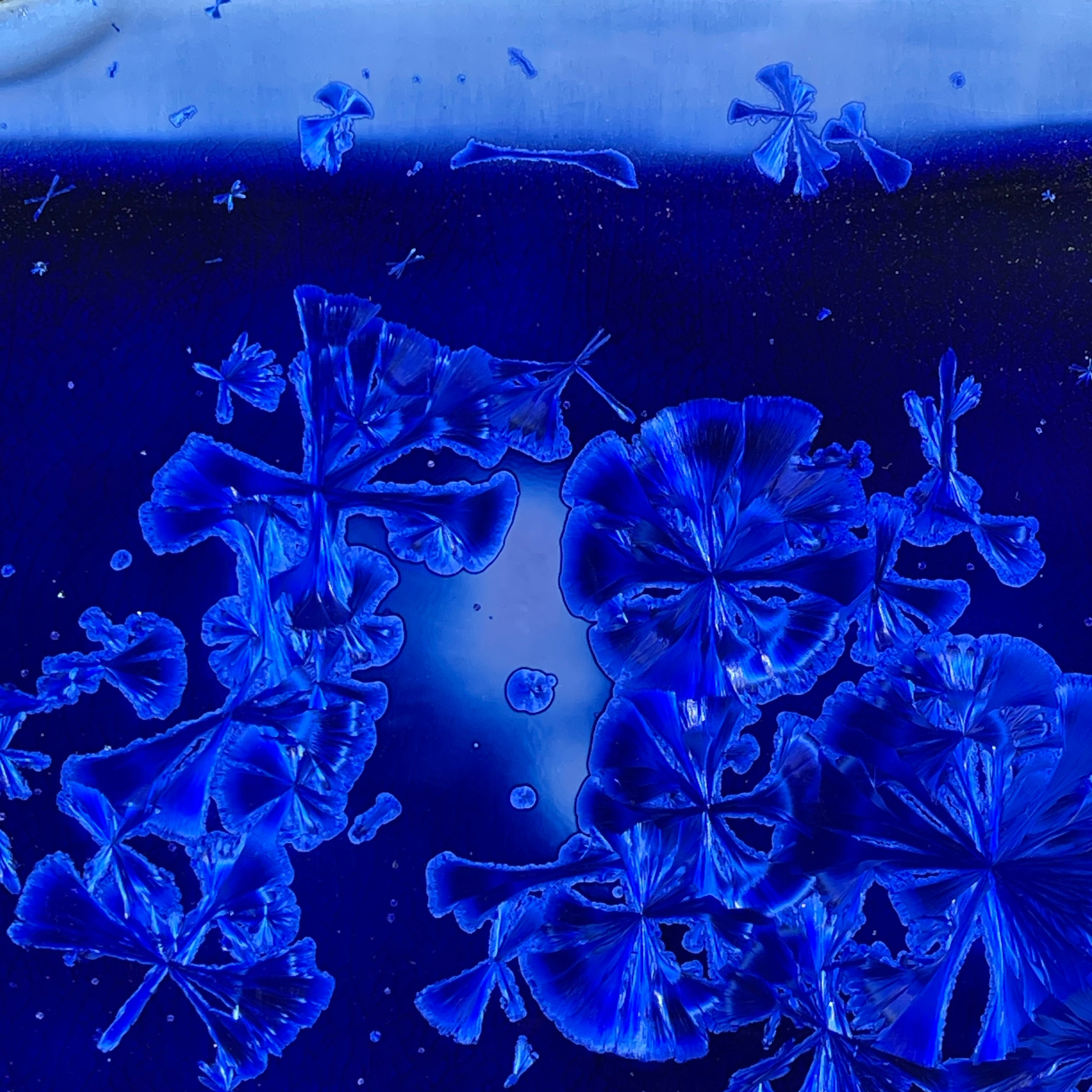 cobalt blue macro crystalline glazed tray by Hong Rubinstein One Dream DesignTM