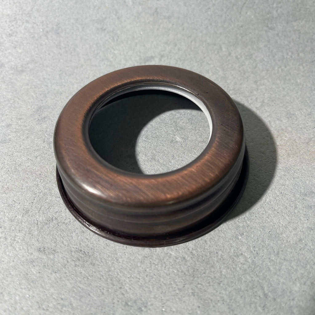 mason jar soap pump or lid adapter band in bronze finish regular mouth