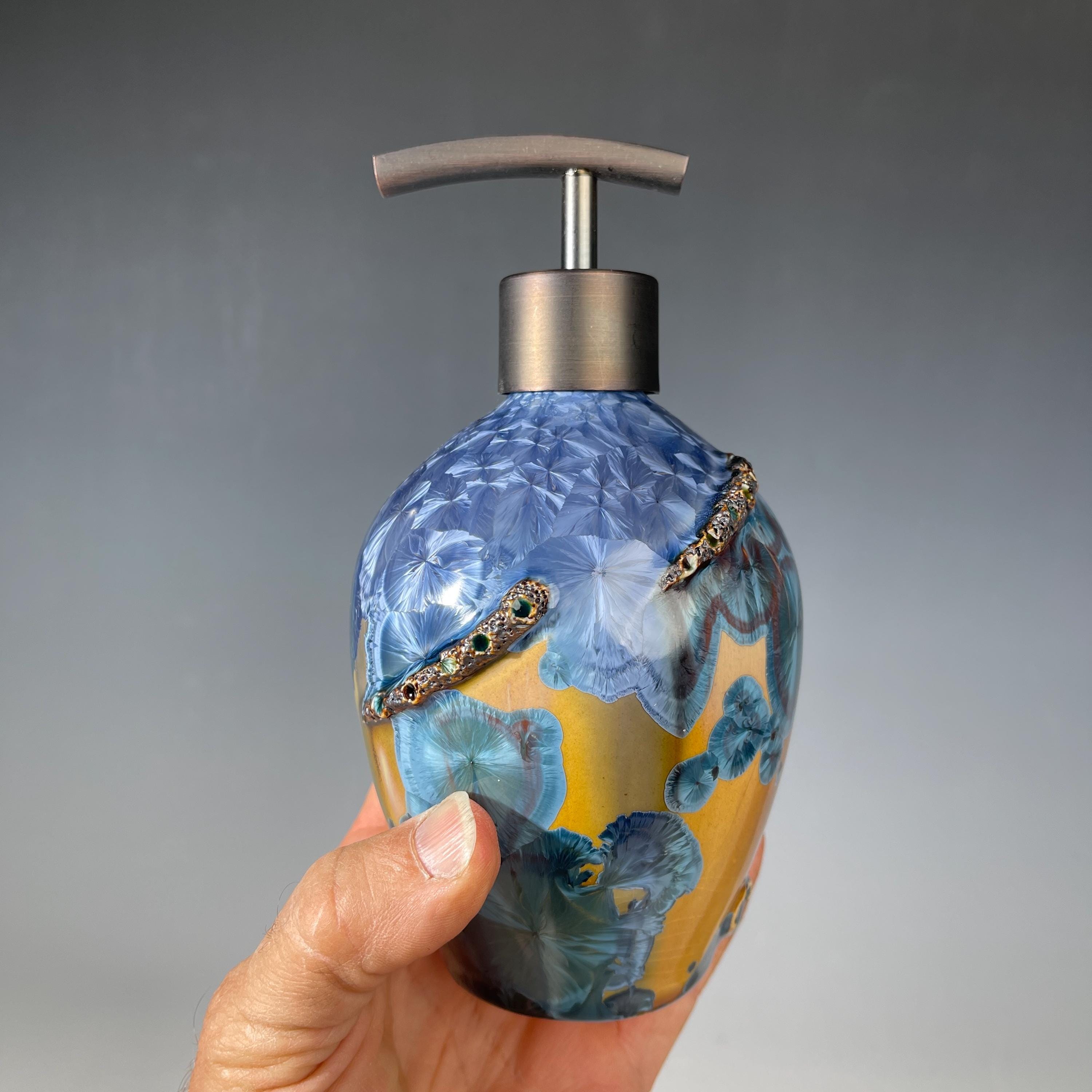 Soap pump amethyst ocelot sparkle crystal