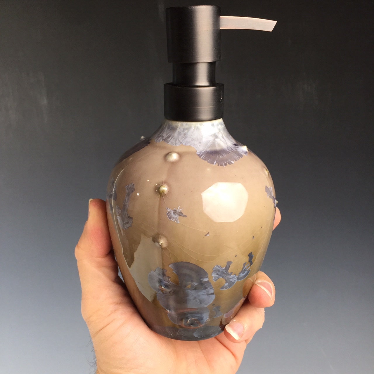 Soap Pump, Lotion and or Hand Sanitizer Pump smoke silver gray crystalline
