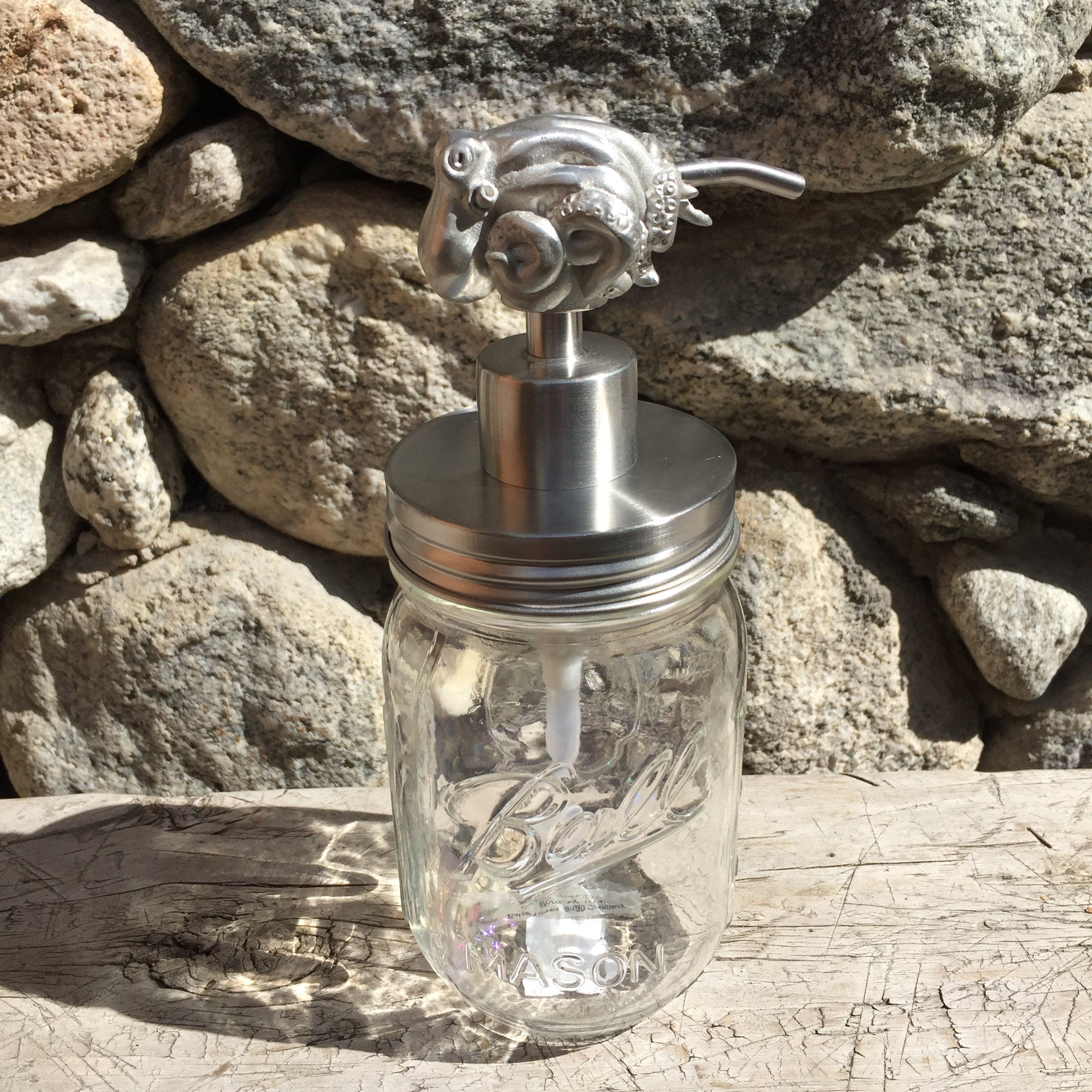 octopus solid metal soap lotion pump dispenser- Kit For mason Jars