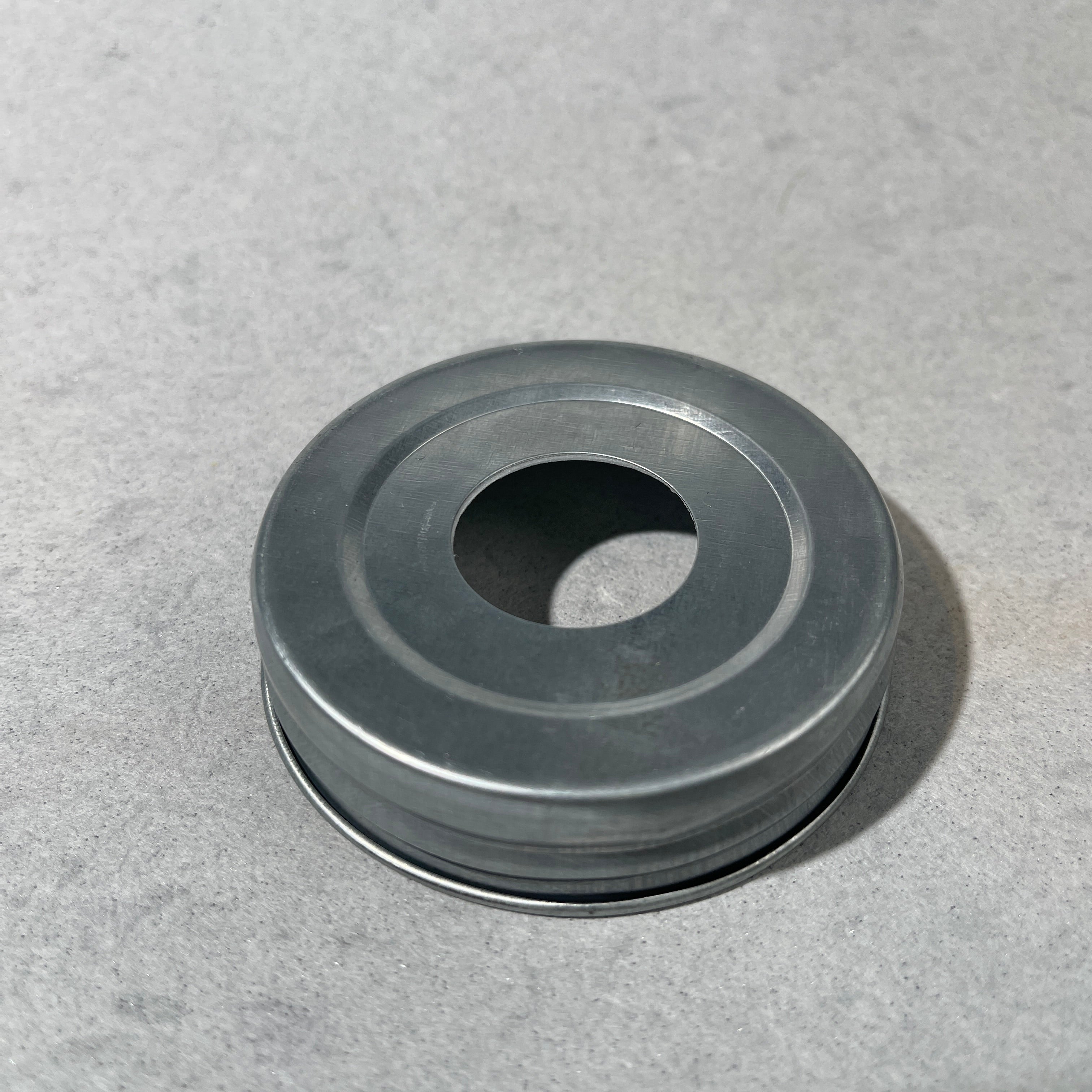 mason jar lid  galvanized with hole for adapting soap pumps