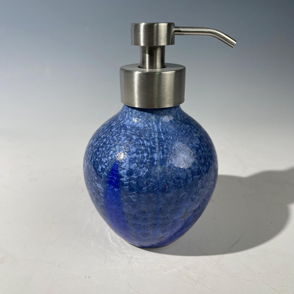 Foaming soap pump light amethyst cobalt micro sparkle