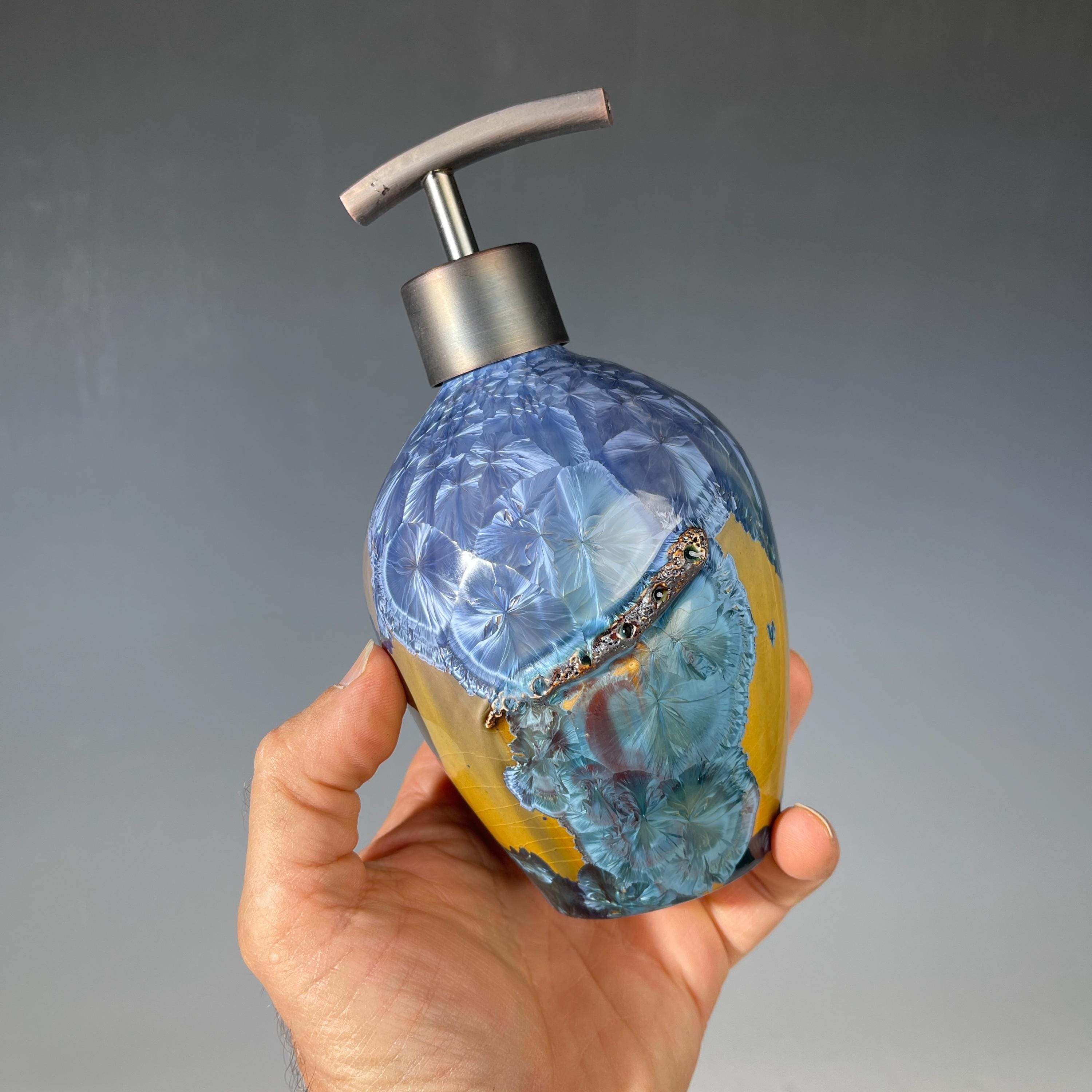 Soap pump amethyst ocelot sparkle crystal