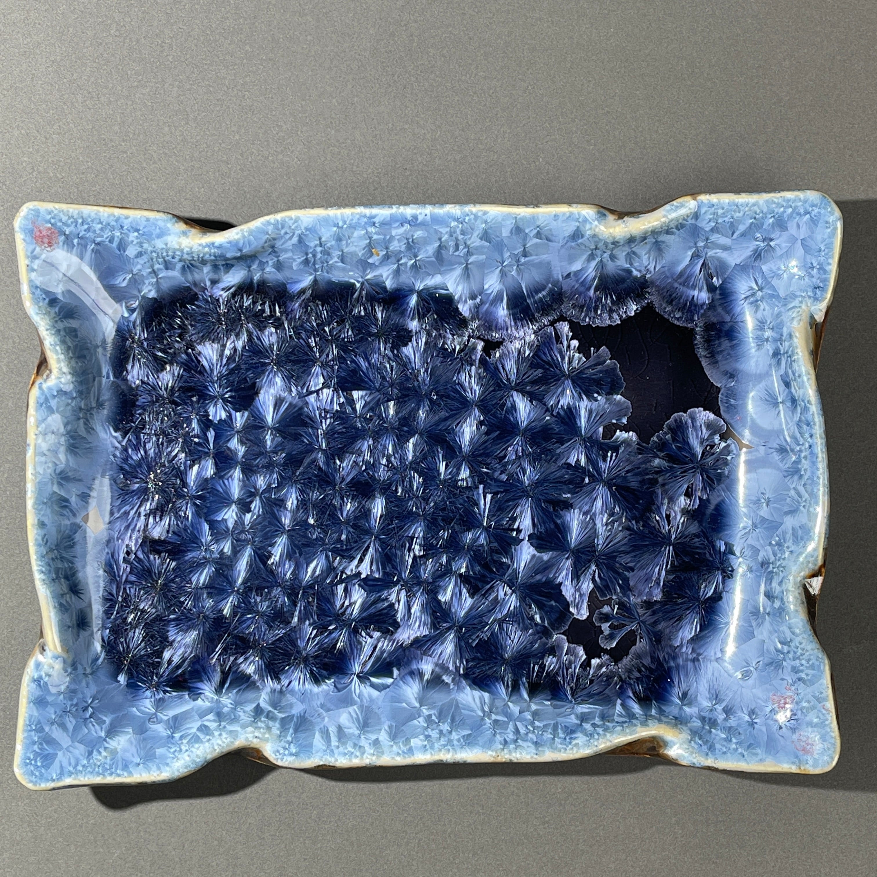 Purple macro-crystalline  rectangular tray by Hong Rubinstein