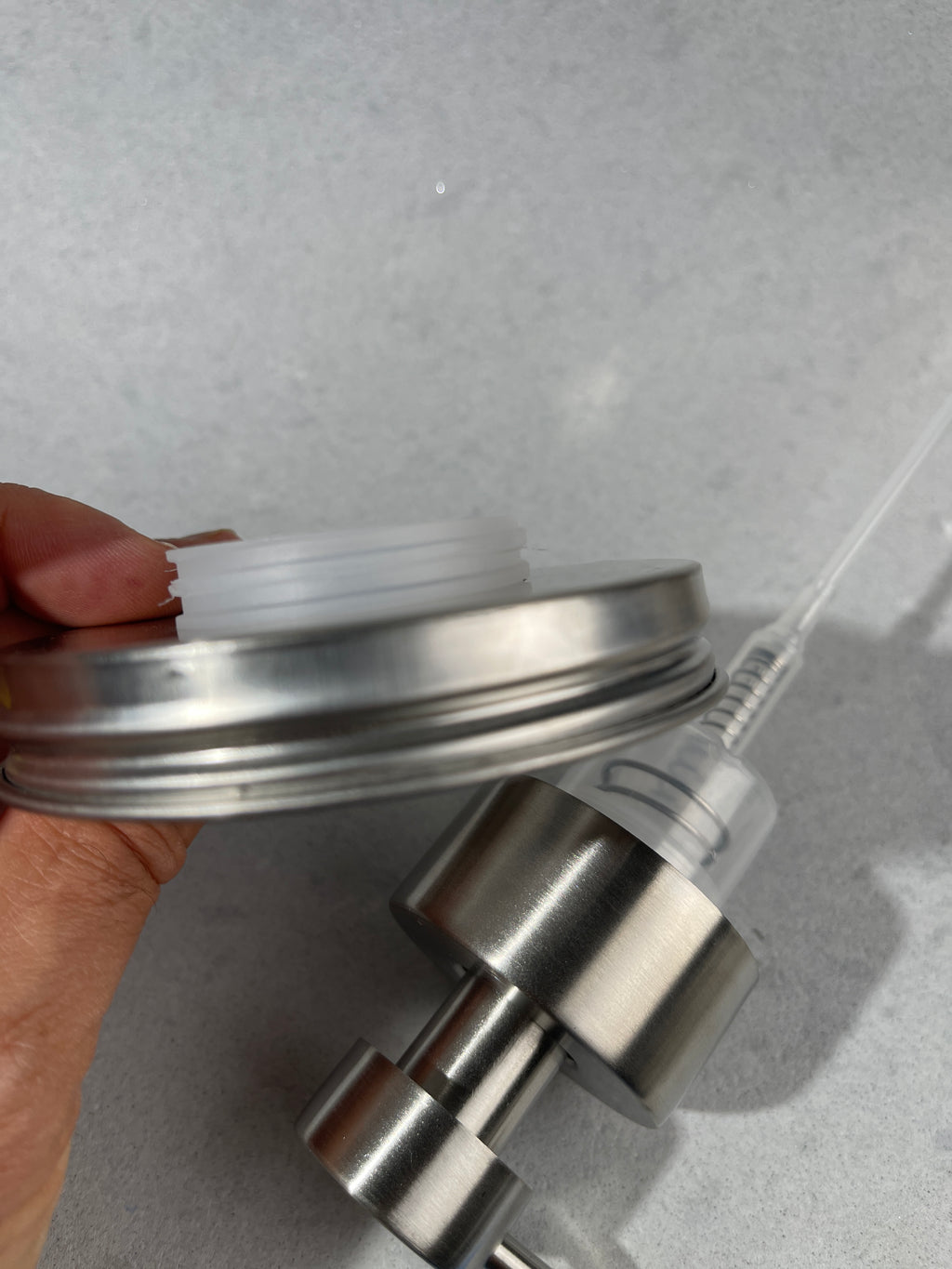 Mason Jar Soap Pump Kit Big Stainless Foamer Wide Mouth