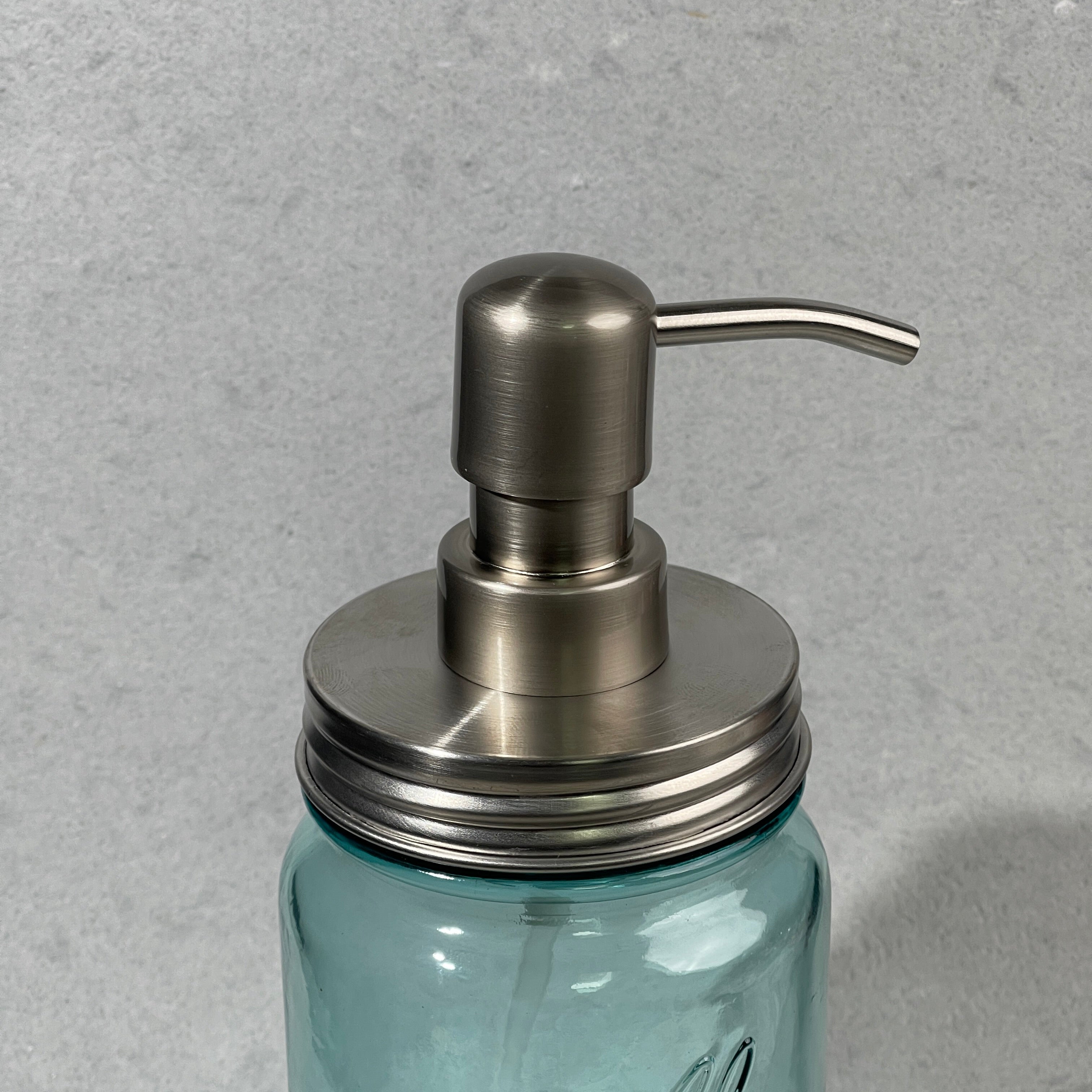 mason jar soap pump kit stainless lid bird head  dispenser pump top