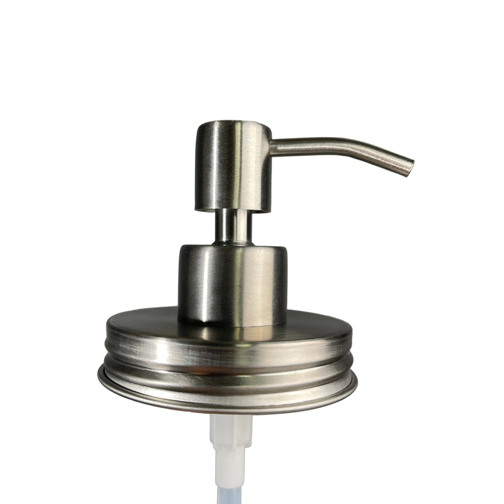 low profile stainless steel rust proof regular mouth mason jar - canning jar soap pump kit