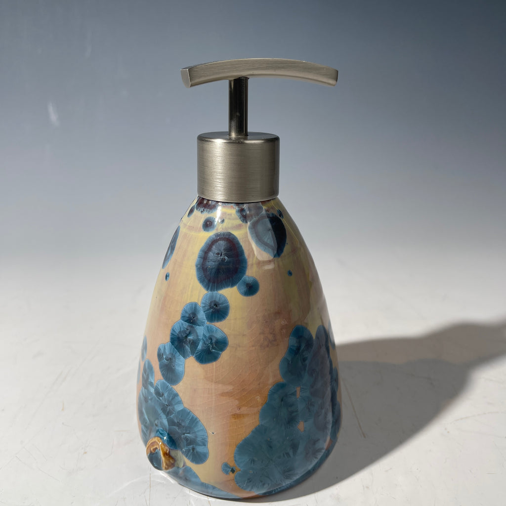 soap pump- palace sparkle crystalline- triangular soap pump lotion dispenser unique handmade