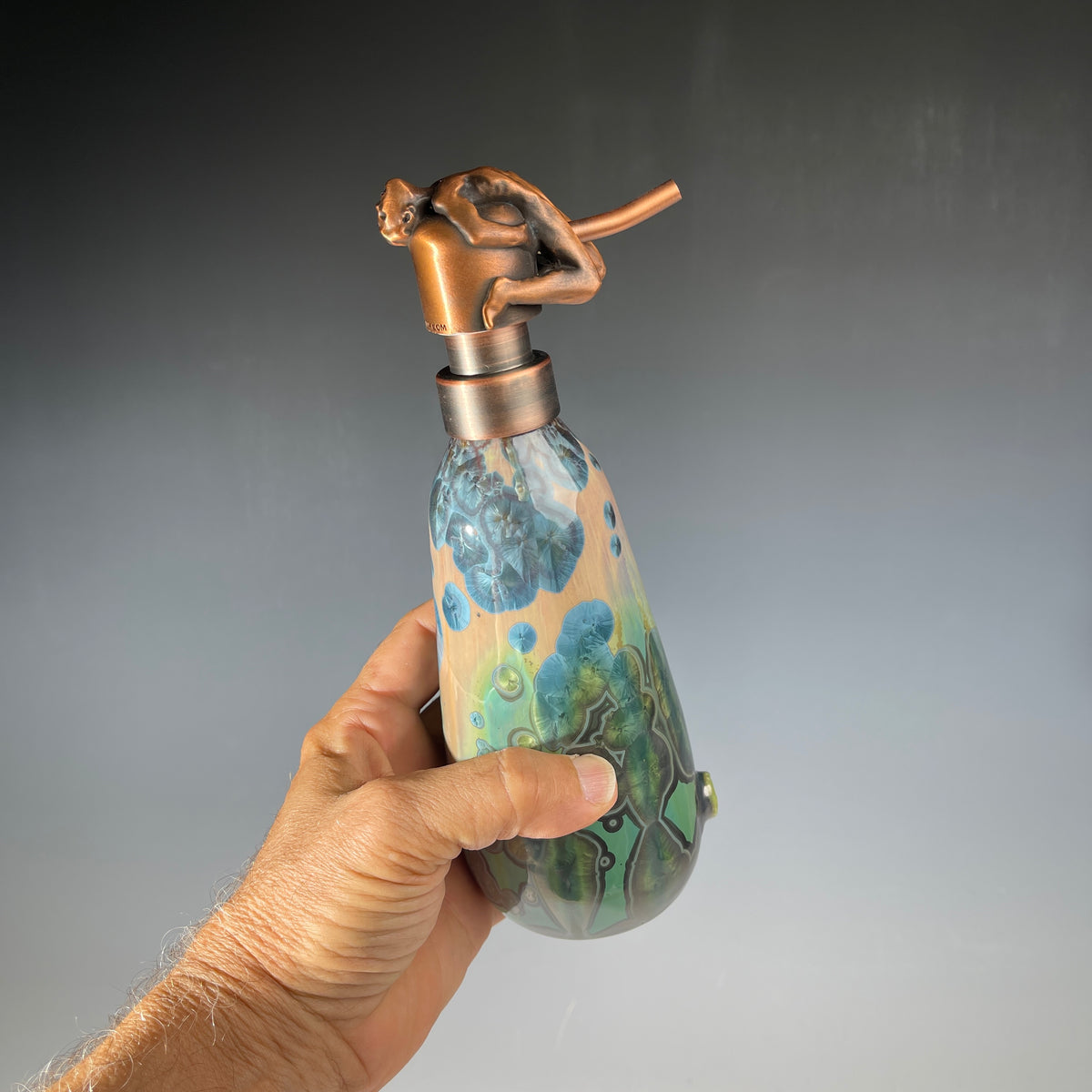 happy man soap pump artwork by Adam and Hong Rubinstein