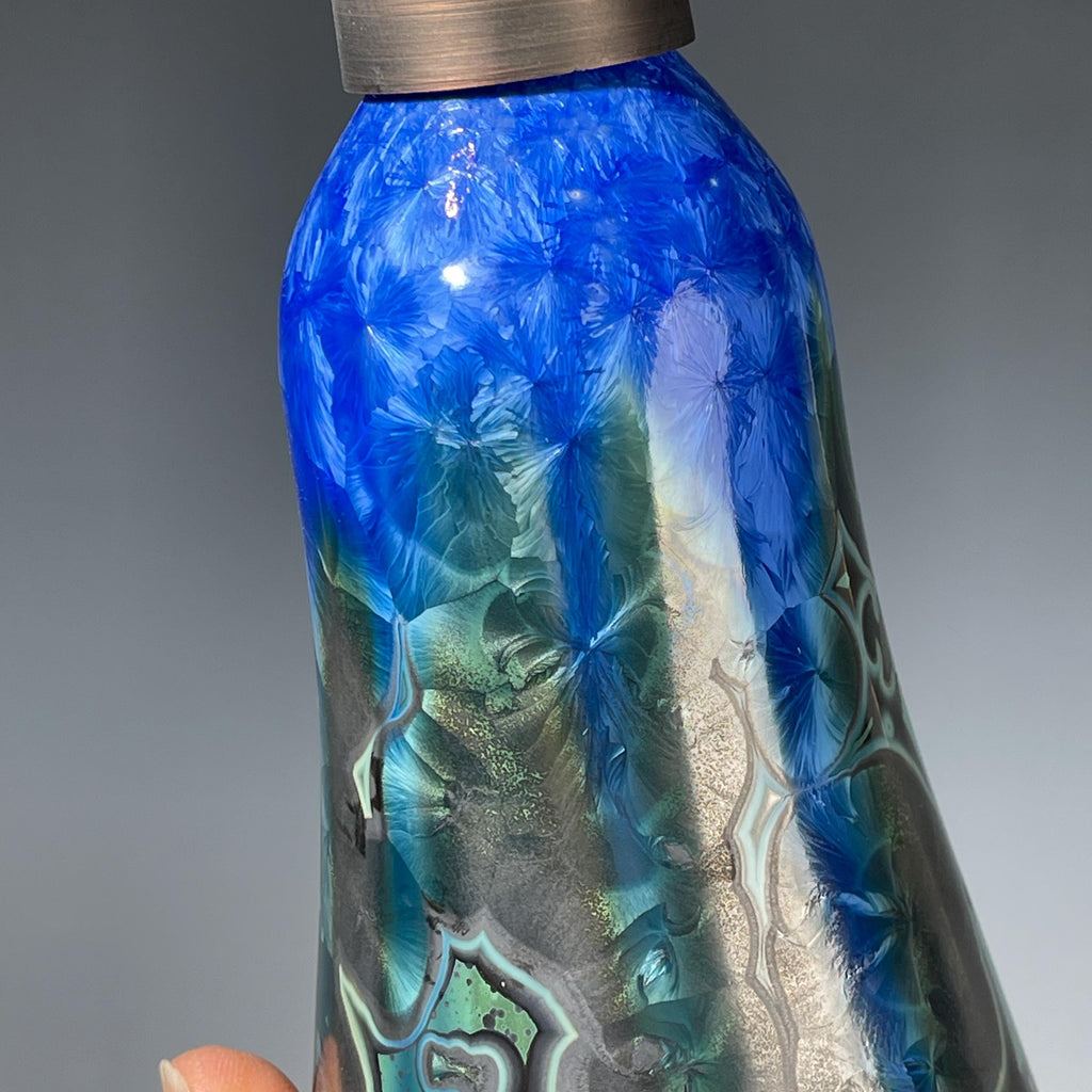 Soap Pump, Lotion and Hand  Dispenser Pump midnight emerald  jewel crystalline glazed