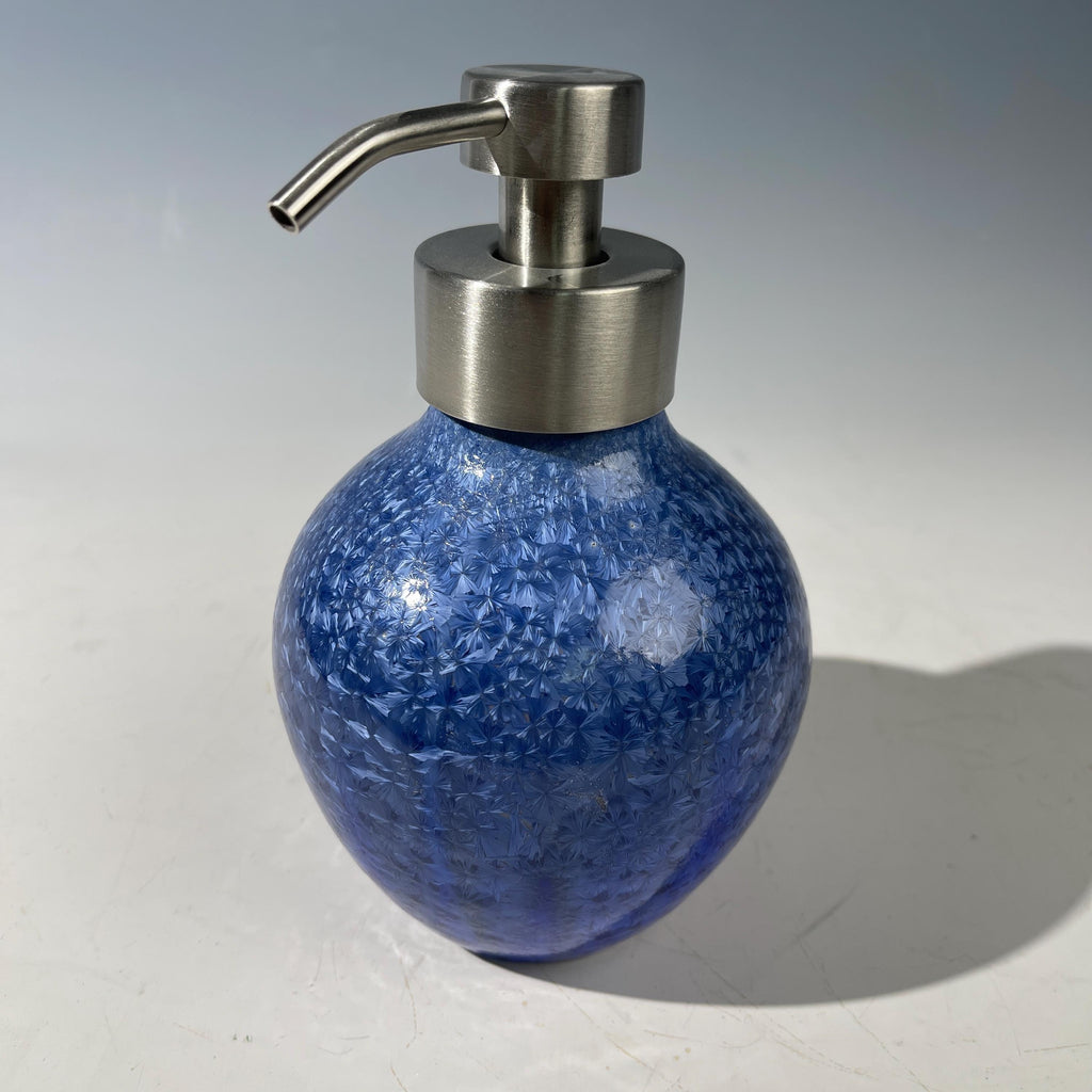 Foaming soap pump light amethyst cobalt micro sparkle