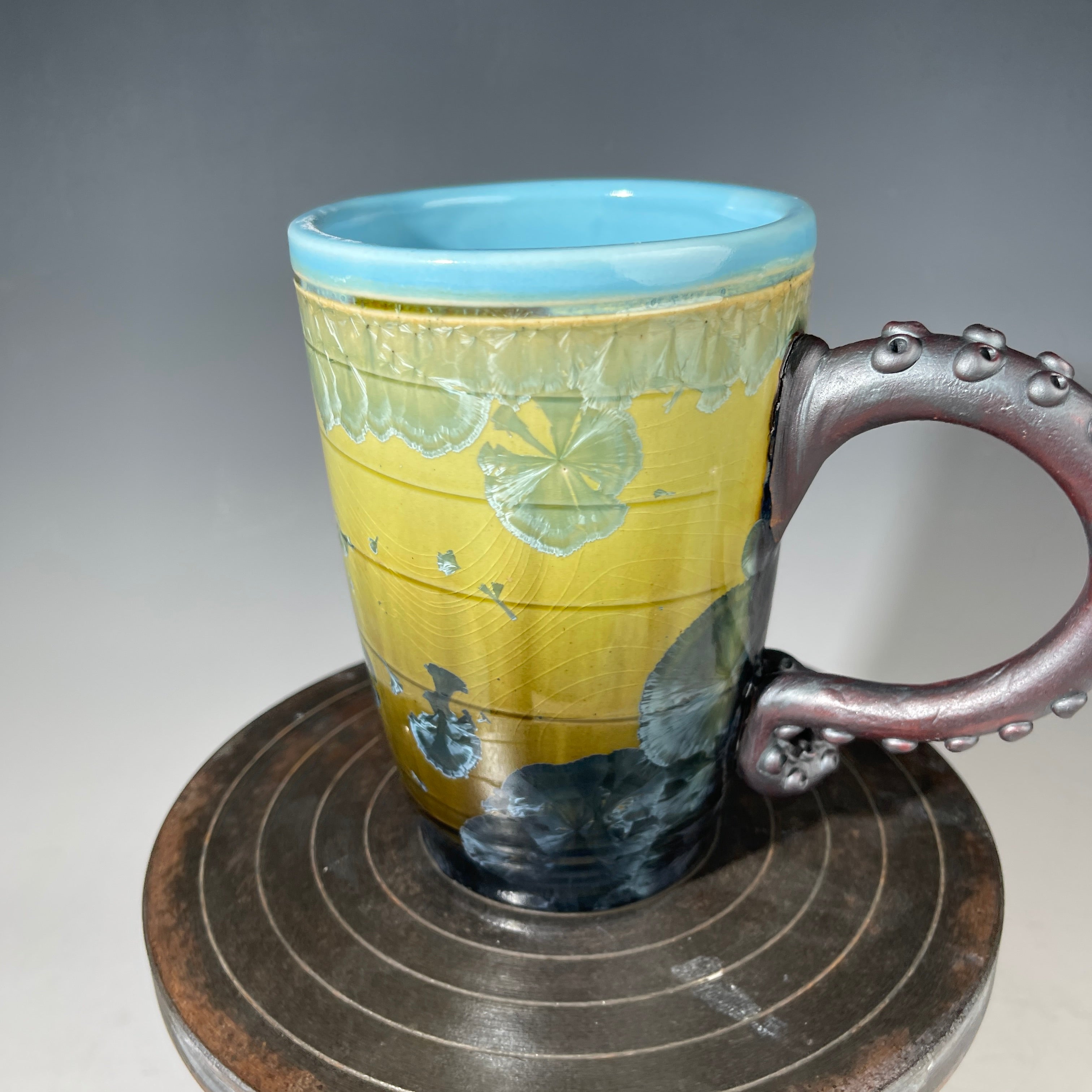 Octo mug  crystalline glazed Ceramic art by Adam and Hong Rubinstein