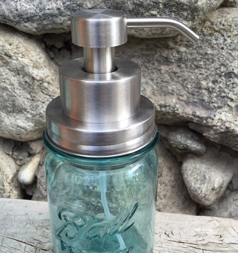 Mason Jar Soap Pump Kit Big Stainless Foamer