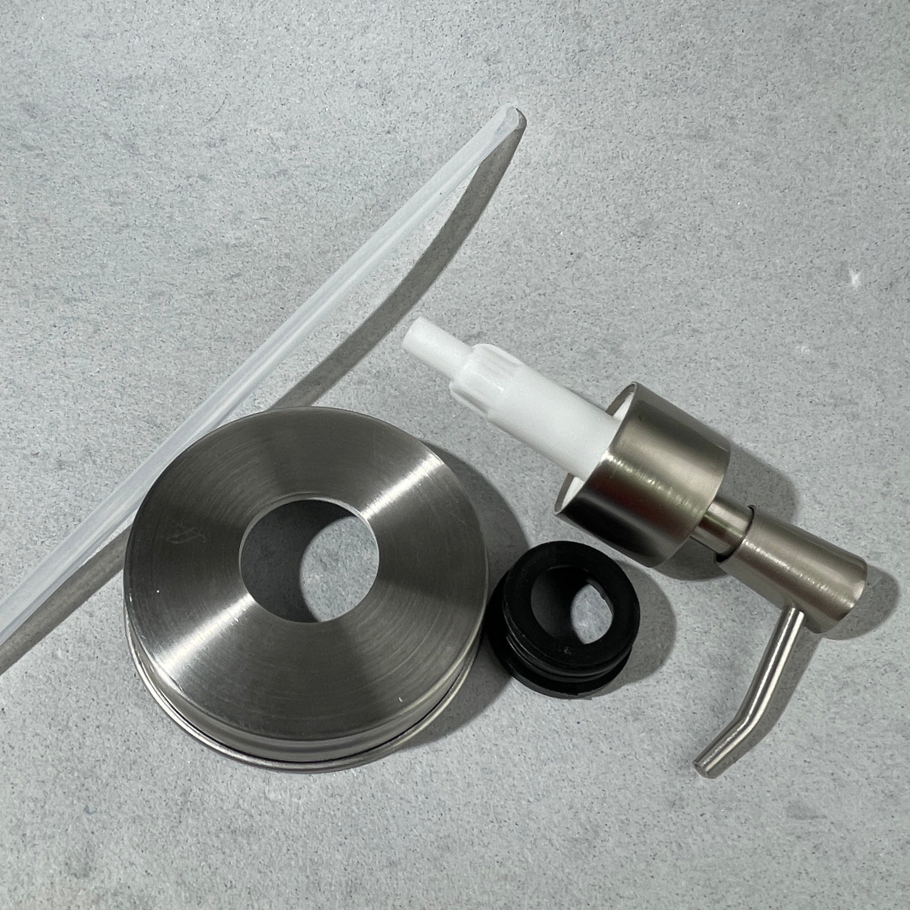 inverted cone modern mason jar  stainless steel soap pump kit