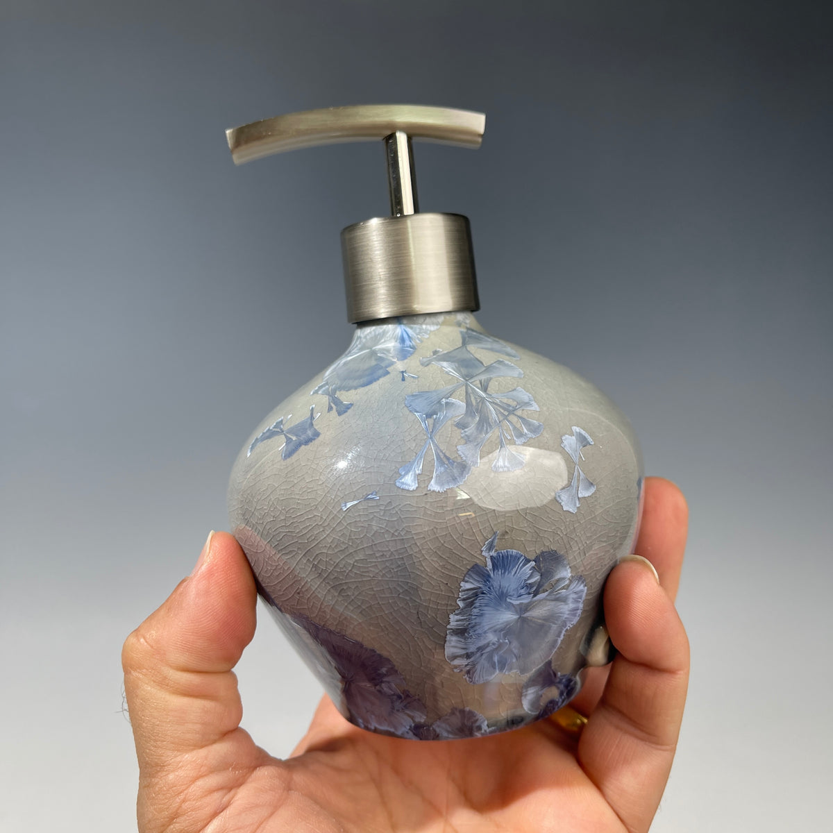 soap pump modern gray crystalline glazed