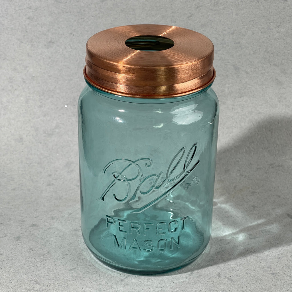 True solid copper mason jar lid adater