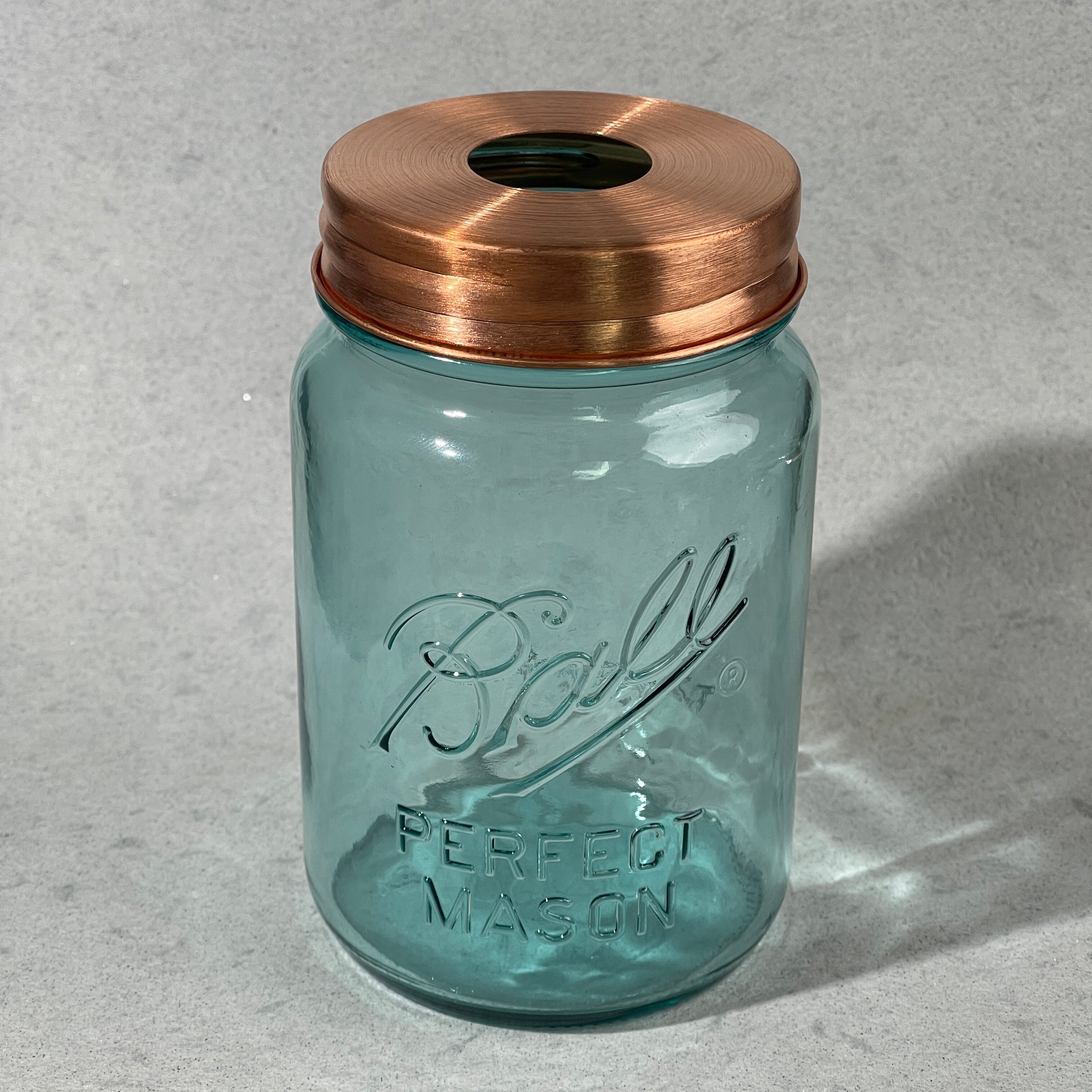 True solid copper mason jar lid adater